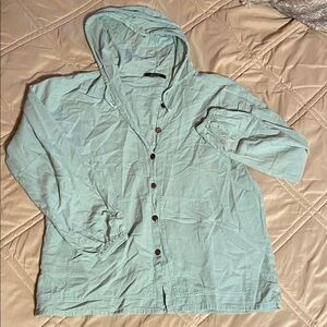 Women's Light Blue Button Down Shirt